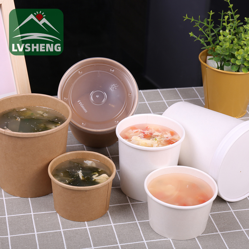 Ukupakishwa kwephepha le-Lvsheng Kusungula i-100% ye-Compostable Kraft yeSophu yePhepha isitya esineSiciko