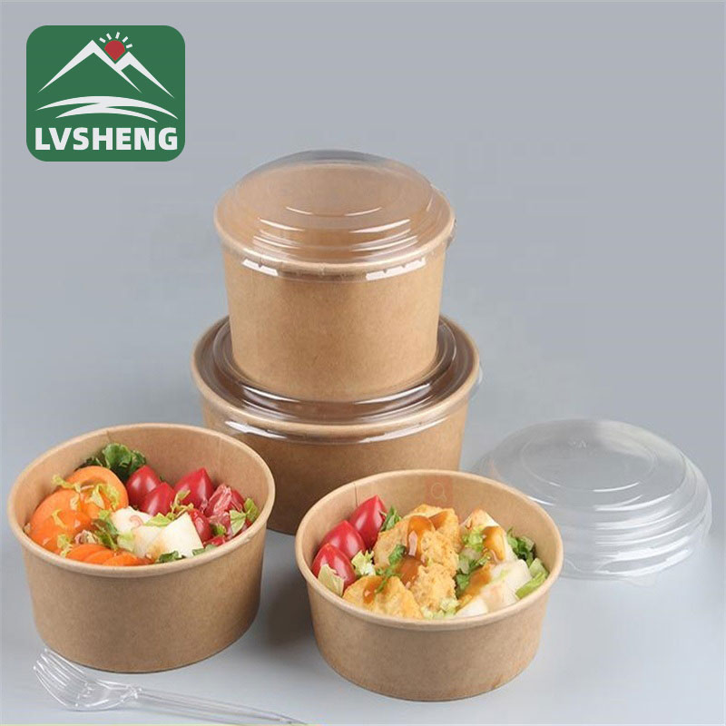 I-Eco-friendly Kraft Paper Bowl eneLid